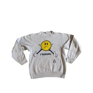 Vintage 90s I Dunno, Face 2 Face Attitude Vtg Crewneck Sweatshirt Fun Smile Smal